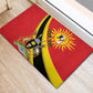 Personalised Afro Uganda Rubber Doormat Black Crowned Crane With Coat Of Arms
