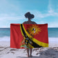 Personalised Afro Uganda Sarong Black Crowned Crane With Coat Of Arms