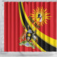 Personalised Afro Uganda Shower Curtain Black Crowned Crane With Coat Of Arms