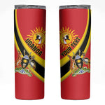 Personalised Afro Uganda Skinny Tumbler Black Crowned Crane With Coat Of Arms