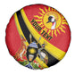 Personalised Afro Uganda Spare Tire Cover Black Crowned Crane With Coat Of Arms