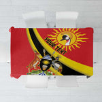 Personalised Afro Uganda Tablecloth Black Crowned Crane With Coat Of Arms