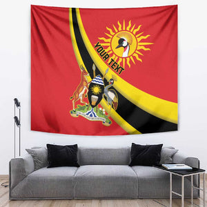 Personalised Afro Uganda Tapestry Black Crowned Crane With Coat Of Arms