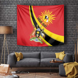 Personalised Afro Uganda Tapestry Black Crowned Crane With Coat Of Arms