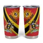 Personalised Afro Uganda Tumbler Cup Black Crowned Crane With Coat Of Arms