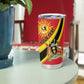Personalised Afro Uganda Tumbler Cup Black Crowned Crane With Coat Of Arms
