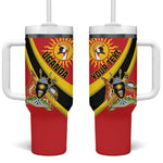 Personalised Afro Uganda Tumbler With Handle Black Crowned Crane With Coat Of Arms