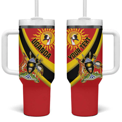 Personalised Afro Uganda Tumbler With Handle Black Crowned Crane With Coat Of Arms