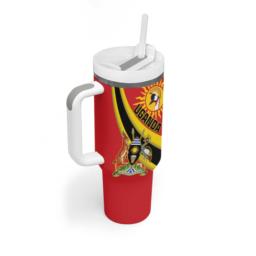 Personalised Afro Uganda Tumbler With Handle Black Crowned Crane With Coat Of Arms