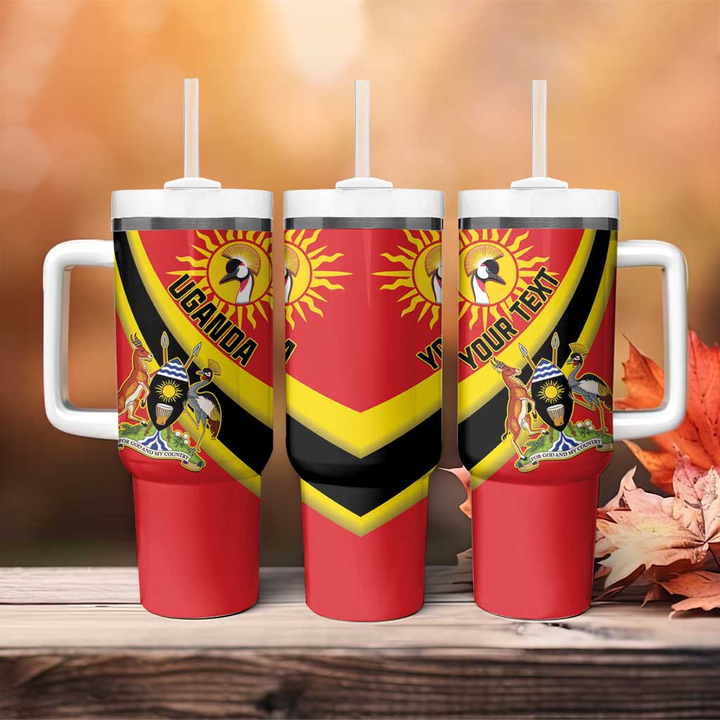 Personalised Afro Uganda Tumbler With Handle Black Crowned Crane With Coat Of Arms