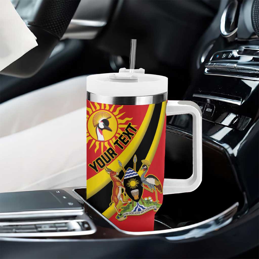 Personalised Afro Uganda Tumbler With Handle Black Crowned Crane With Coat Of Arms