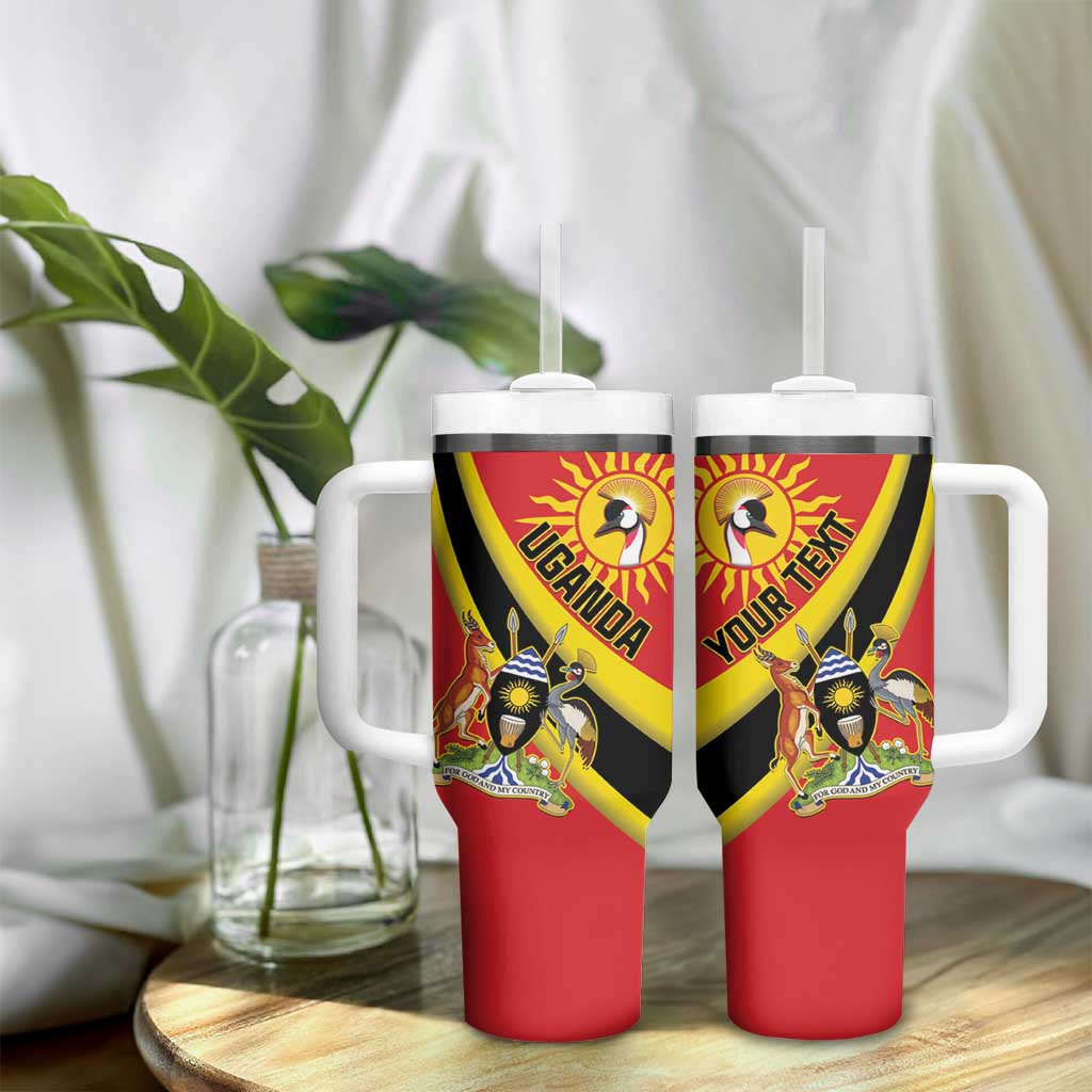 Personalised Afro Uganda Tumbler With Handle Black Crowned Crane With Coat Of Arms