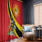 Personalised Afro Uganda Window Curtain Black Crowned Crane With Coat Of Arms