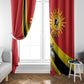 Personalised Afro Uganda Window Curtain Black Crowned Crane With Coat Of Arms