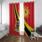 Personalised Afro Uganda Window Curtain Black Crowned Crane With Coat Of Arms