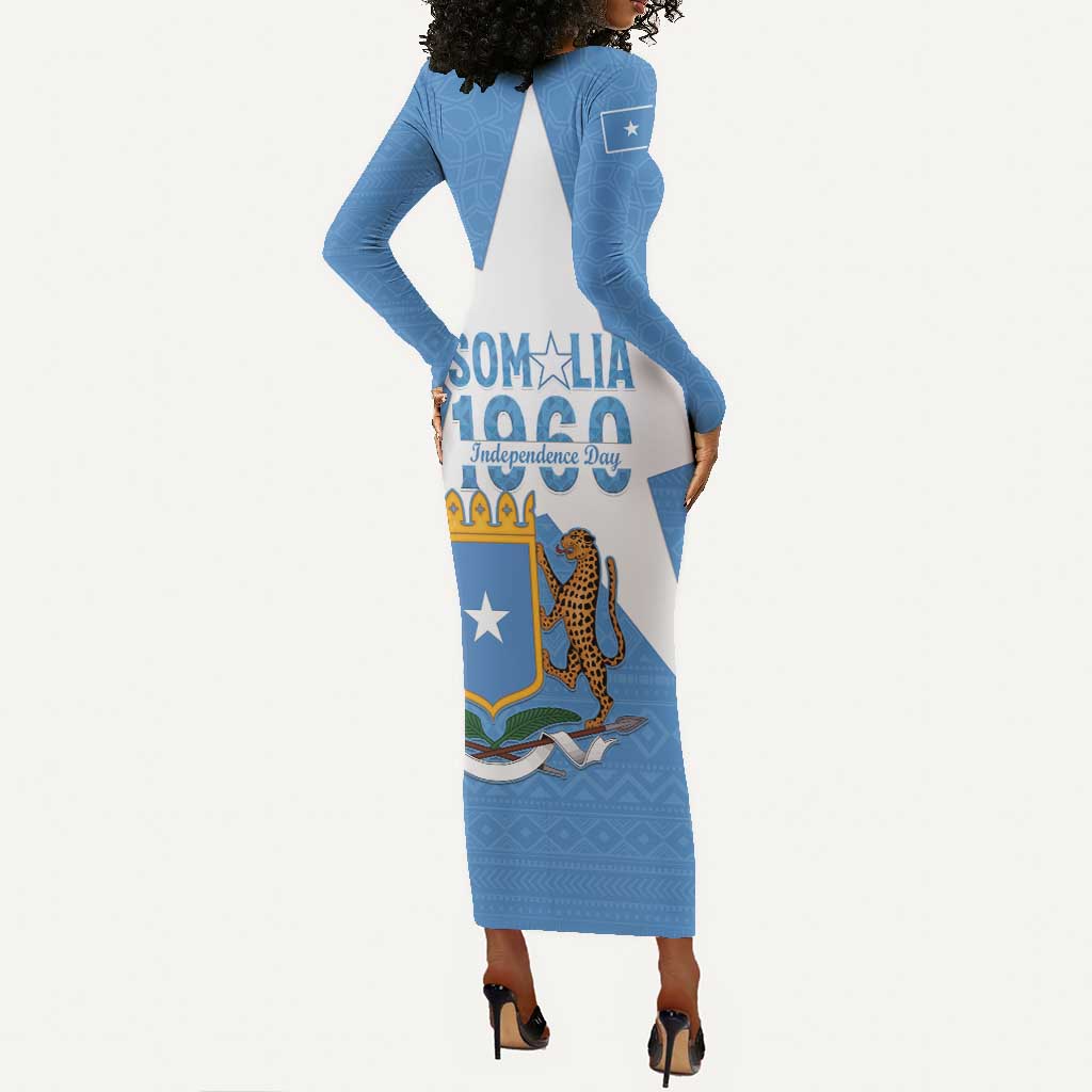 Personalized Somalis Independence Day Long Sleeve Bodycon Dress Soomaaliya Arise Somalis! LT15