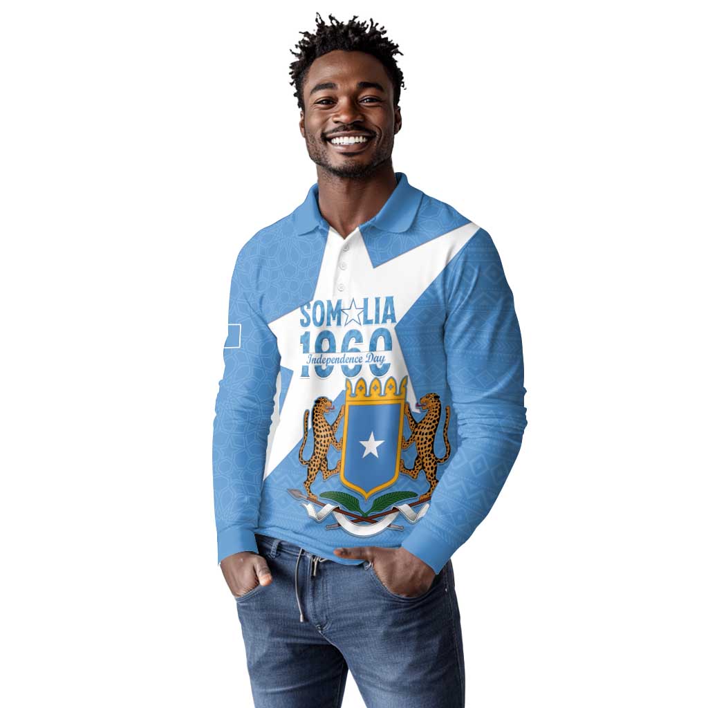 Personalized Somalis Independence Day Long Sleeve Polo Shirt Soomaaliya Arise Somalis!