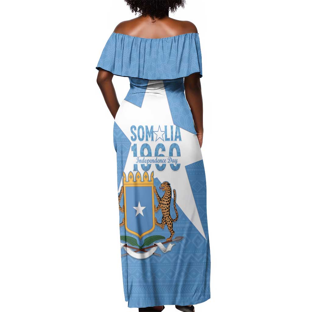 Personalized Somalis Independence Day Off Shoulder Maxi Dress Soomaaliya Arise Somalis!