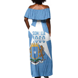 Personalized Somalis Independence Day Off Shoulder Maxi Dress Soomaaliya Arise Somalis!