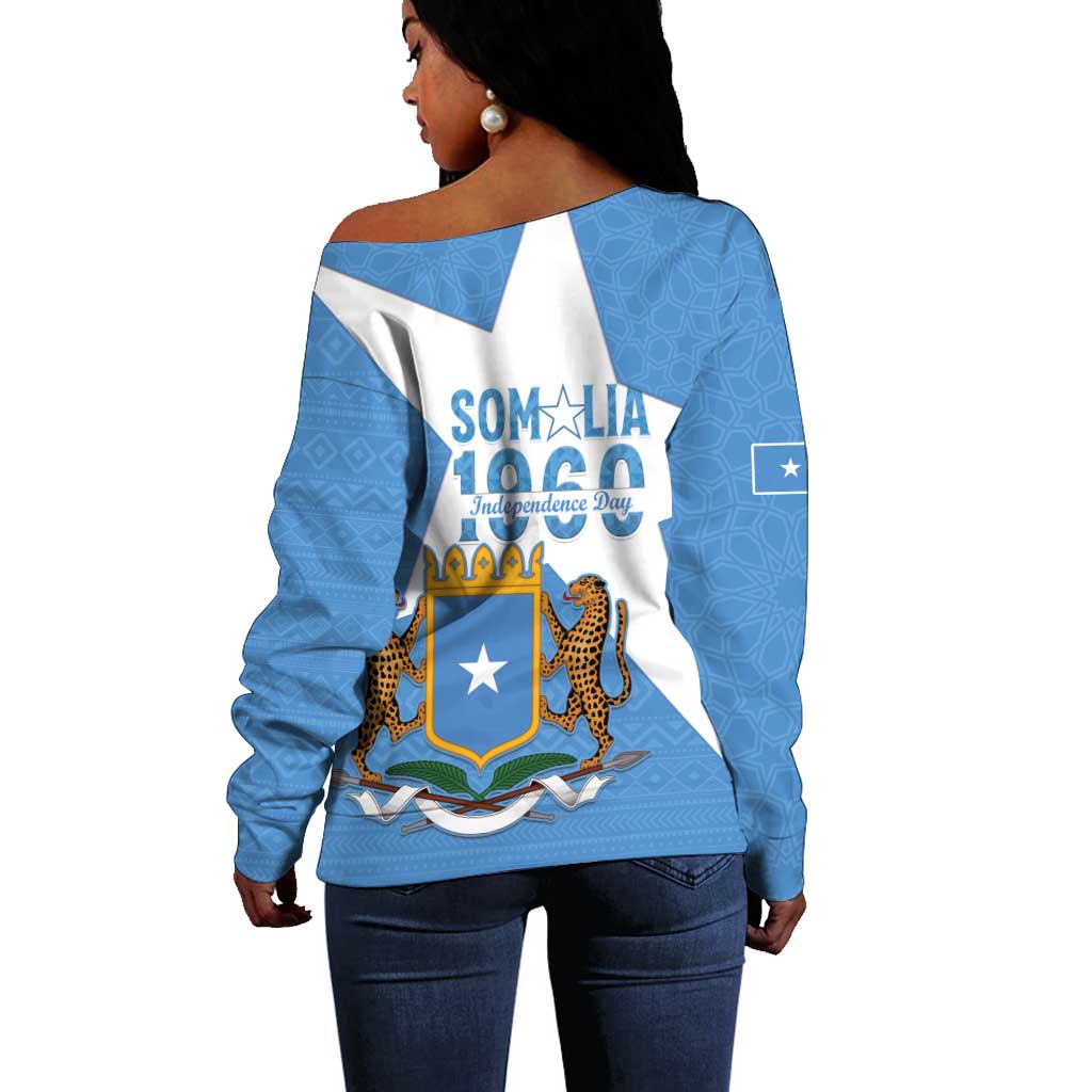 Personalized Somalis Independence Day Off Shoulder Sweater Soomaaliya Arise Somalis!
