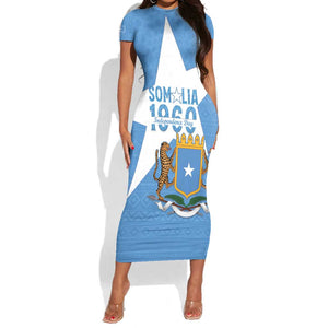 Personalized Somalis Independence Day Short Sleeve Bodycon Dress Soomaaliya Arise Somalis! LT15