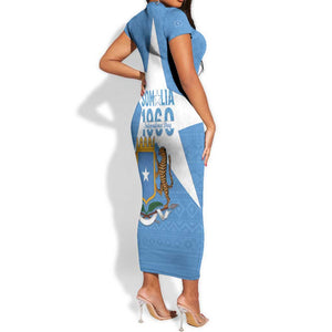 Personalized Somalis Independence Day Short Sleeve Bodycon Dress Soomaaliya Arise Somalis! LT15