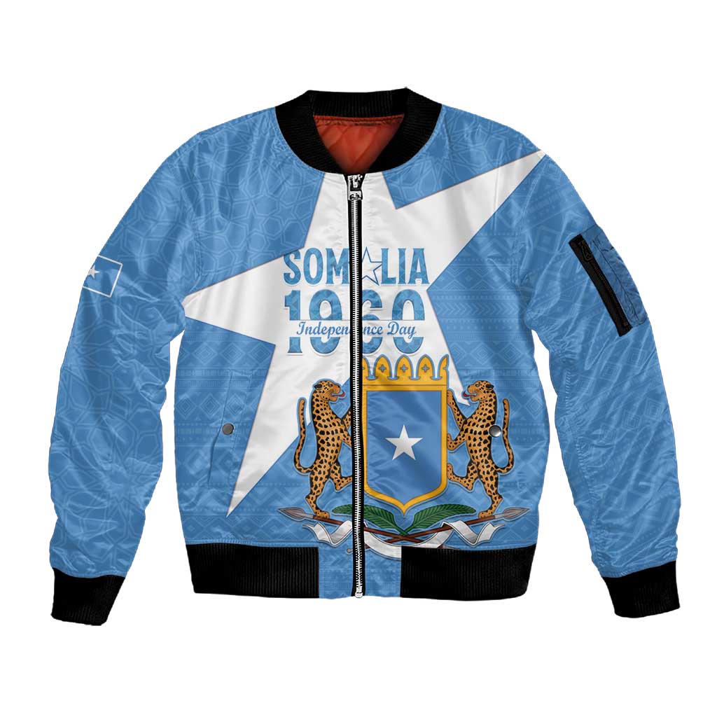 Personalized Somalis Independence Day Sleeve Zip Bomber Jacket Soomaaliya Arise Somalis!