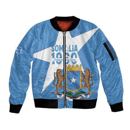 Personalized Somalis Independence Day Sleeve Zip Bomber Jacket Soomaaliya Arise Somalis!