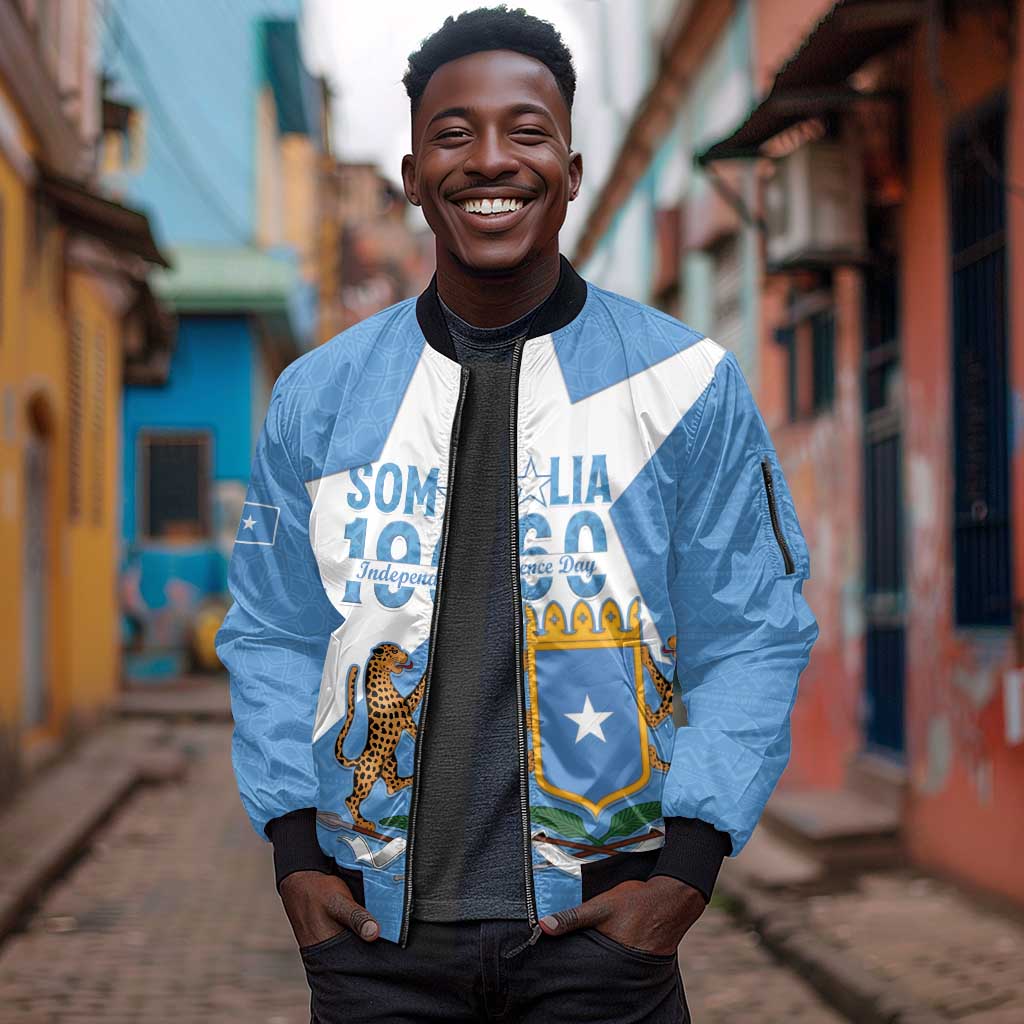 Personalized Somalis Independence Day Sleeve Zip Bomber Jacket Soomaaliya Arise Somalis!