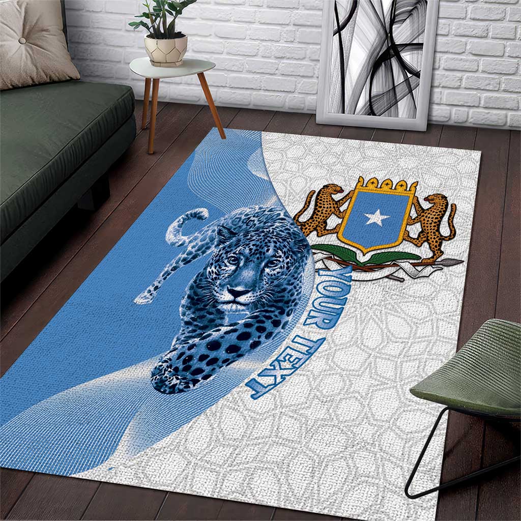 Coat of arms of Soomaaliya Area Rug Leopard Skin mix Islamic Pattern
