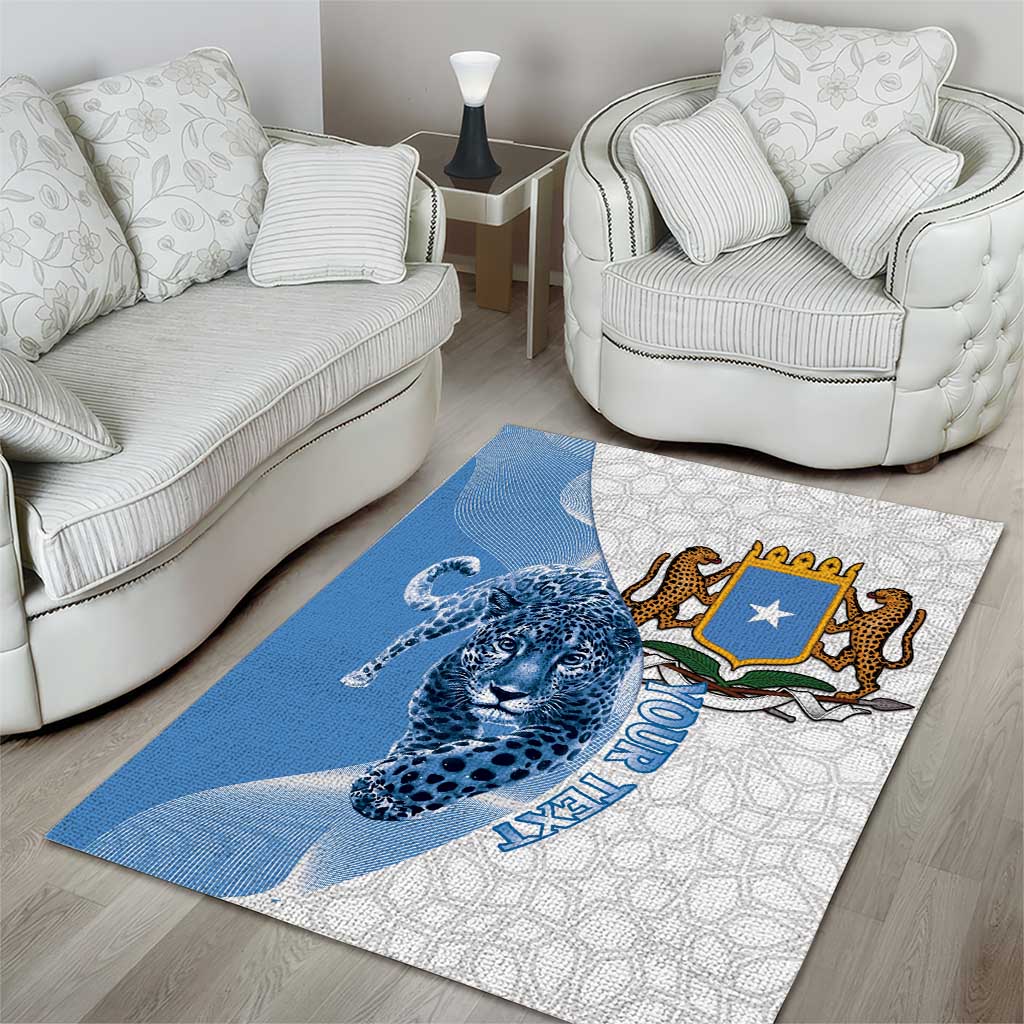 Coat of arms of Soomaaliya Area Rug Leopard Skin mix Islamic Pattern
