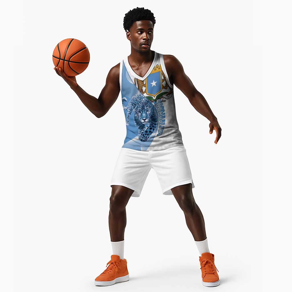 Coat of arms of Soomaaliya Basketball Jersey Leopard Skin mix Islamic Pattern - African Pride