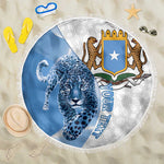 Coat of arms of Soomaaliya Beach Blanket Leopard Skin mix Islamic Pattern