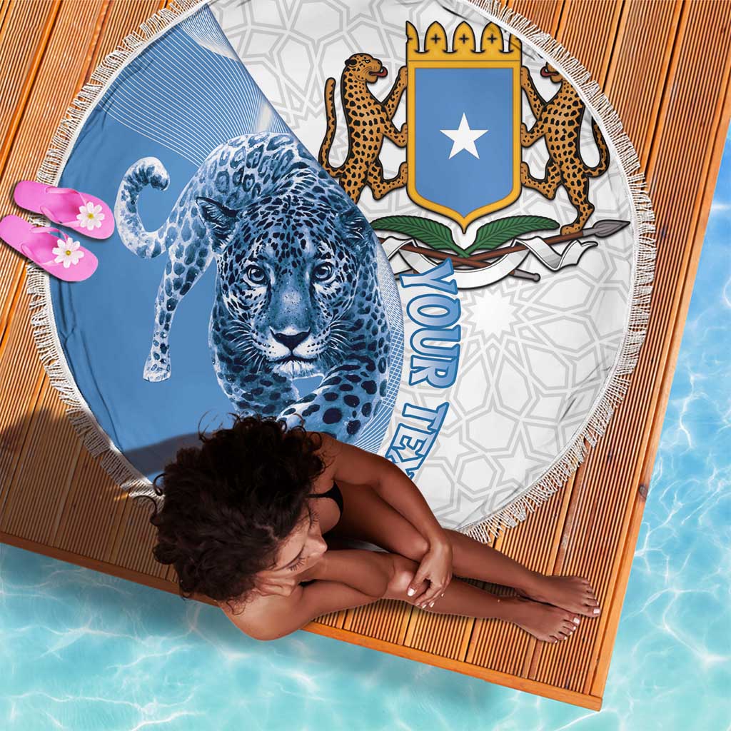 Coat of arms of Soomaaliya Beach Blanket Leopard Skin mix Islamic Pattern