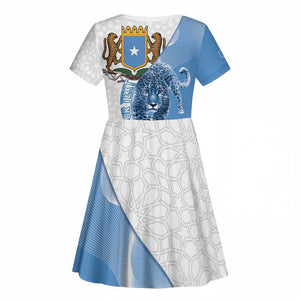 Coat of arms of Soomaaliya Kid Short Sleeve Dress Leopard Skin mix Islamic Pattern