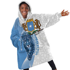 Coat of arms of Soomaaliya Kid Wearable Blanket Hoodie Leopard Skin mix Islamic Pattern