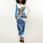Coat of arms of Soomaaliya Long Sleeve Bodycon Dress Leopard Skin mix Islamic Pattern LT15
