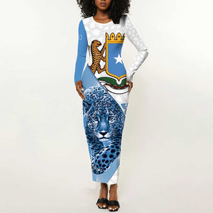 Coat of arms of Soomaaliya Long Sleeve Bodycon Dress Leopard Skin mix Islamic Pattern LT15