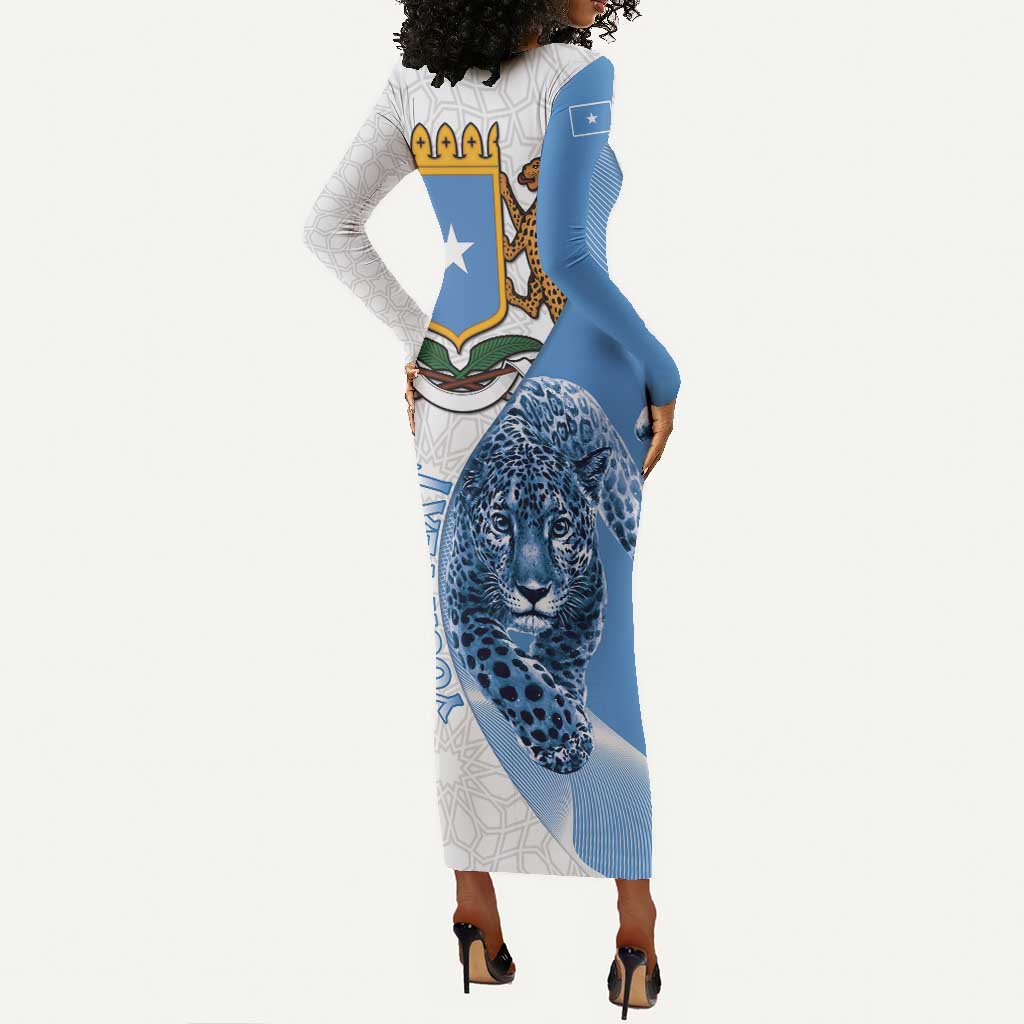 Coat of arms of Soomaaliya Long Sleeve Bodycon Dress Leopard Skin mix Islamic Pattern LT15