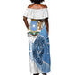 Coat of arms of Soomaaliya Off Shoulder Maxi Dress Leopard Skin mix Islamic Pattern
