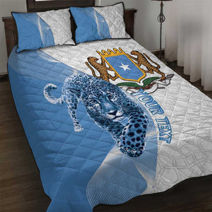 Coat of arms of Soomaaliya Quilt Bed Set Leopard Skin mix Islamic Pattern