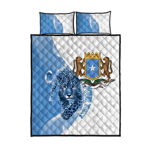 Coat of arms of Soomaaliya Quilt Bed Set Leopard Skin mix Islamic Pattern