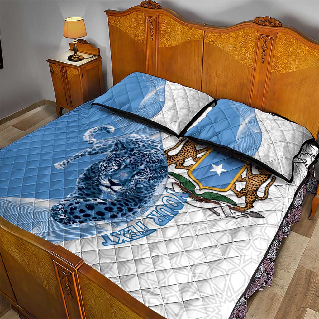 Coat of arms of Soomaaliya Quilt Bed Set Leopard Skin mix Islamic Pattern