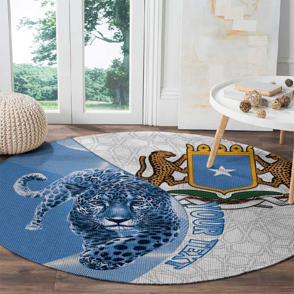 Coat of arms of Soomaaliya Round Carpet Leopard Skin mix Islamic Pattern