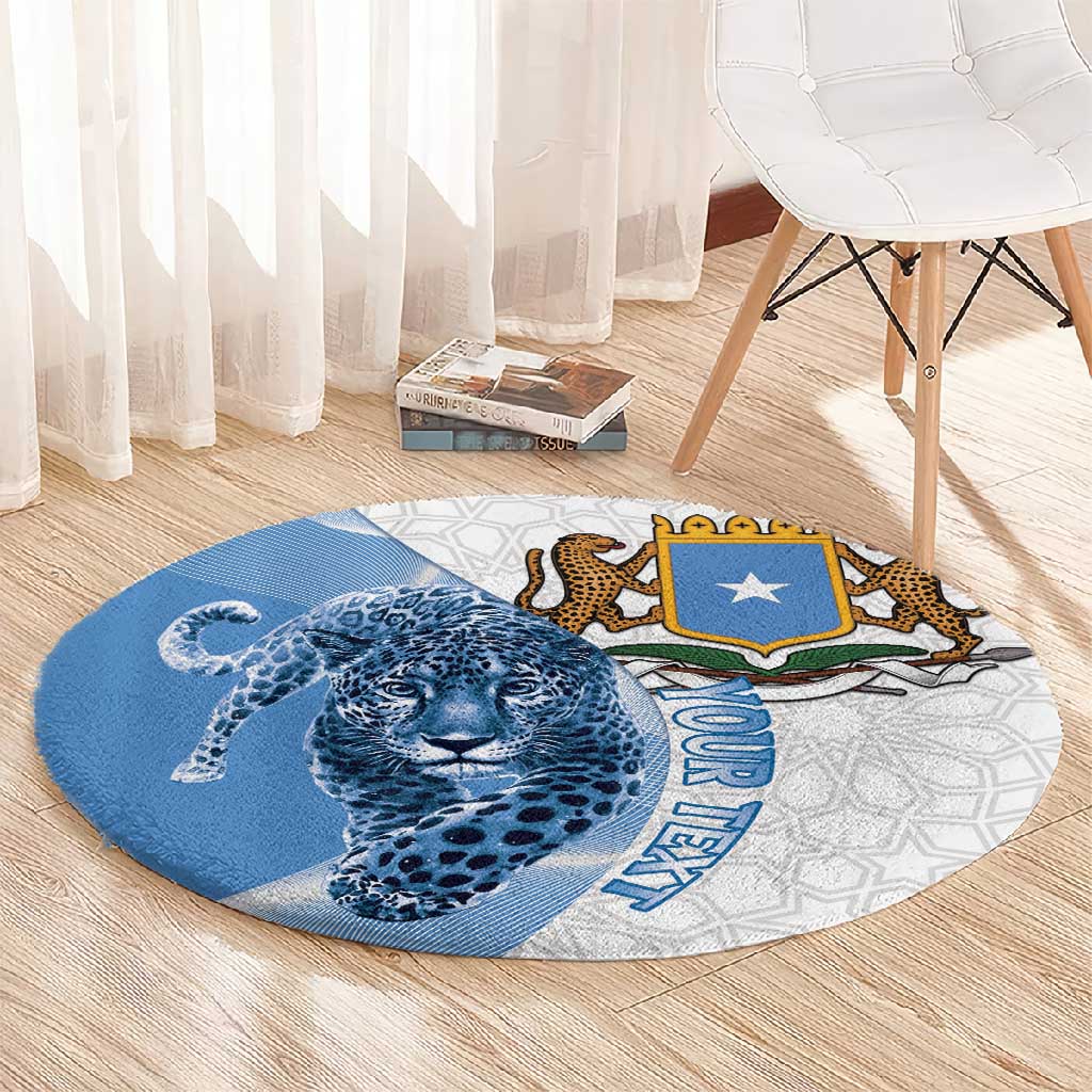 Coat of arms of Soomaaliya Round Carpet Leopard Skin mix Islamic Pattern