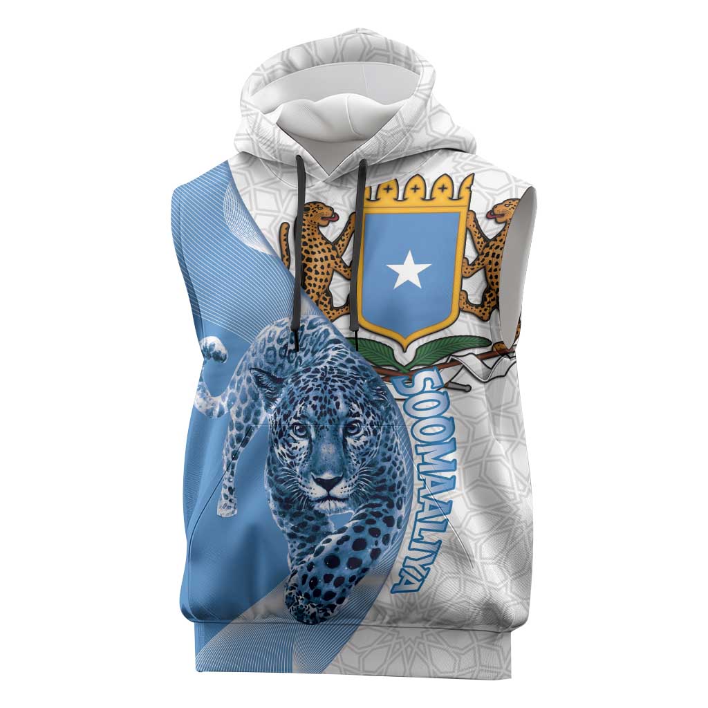 Coat of arms of Soomaaliya Sleeveless Hoodie Leopard Skin mix Islamic Pattern - African Pride