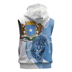 Coat of arms of Soomaaliya Sleeveless Zip Hoodie Leopard Skin mix Islamic Pattern - African Pride