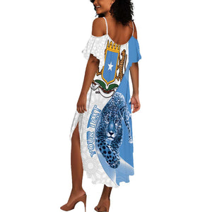Coat of arms of Soomaaliya Summer Maxi Dress Leopard Skin mix Islamic Pattern