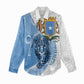 Coat of arms of Soomaaliya Women Casual Shirt Leopard Skin mix Islamic Pattern