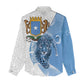 Coat of arms of Soomaaliya Women Casual Shirt Leopard Skin mix Islamic Pattern